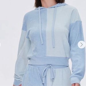 Light blue terrycloth shorts set